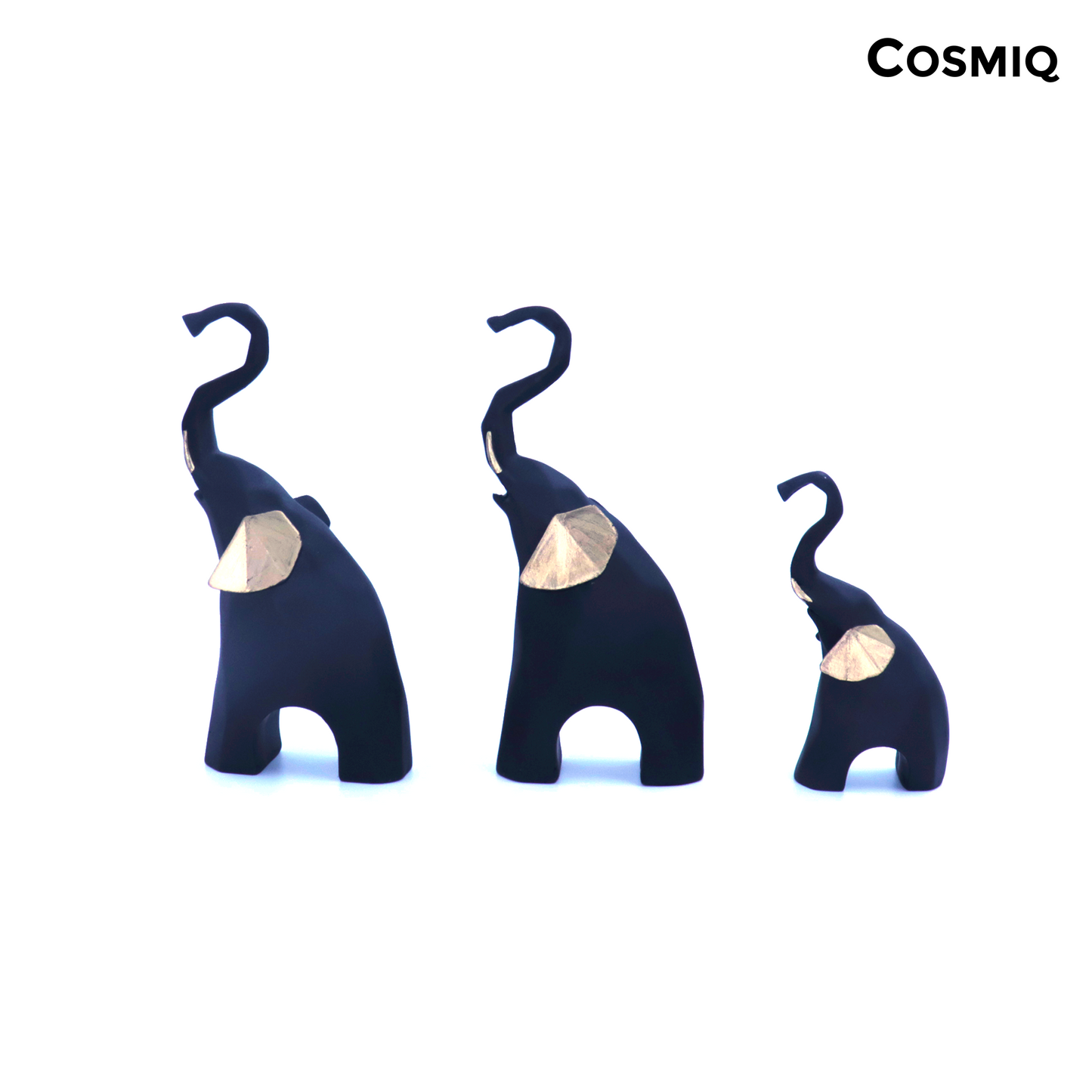 Black Elephants Set of 3 - 5 inch