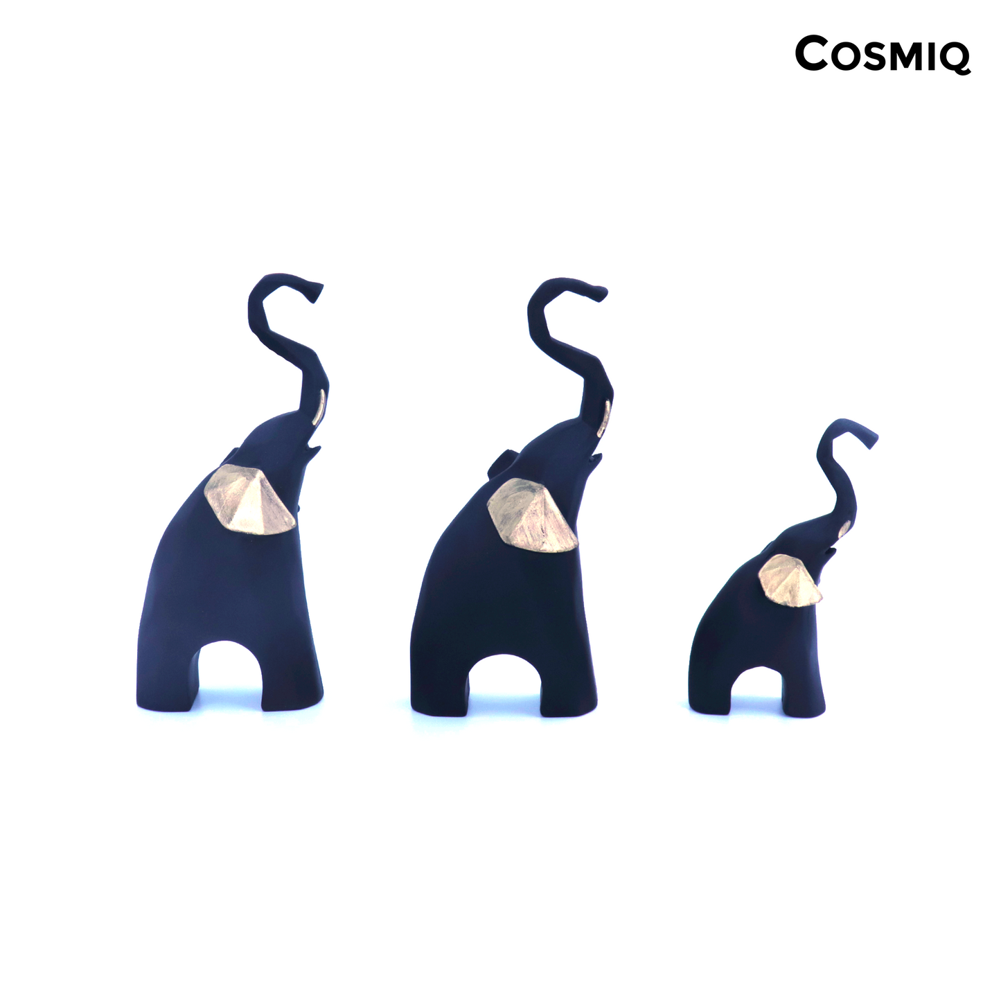 Black Elephants Set of 3 - 5 inch