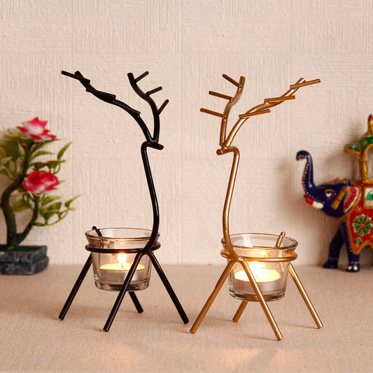 Deer Shape Metal Tea Light Holder(Set of 2 )