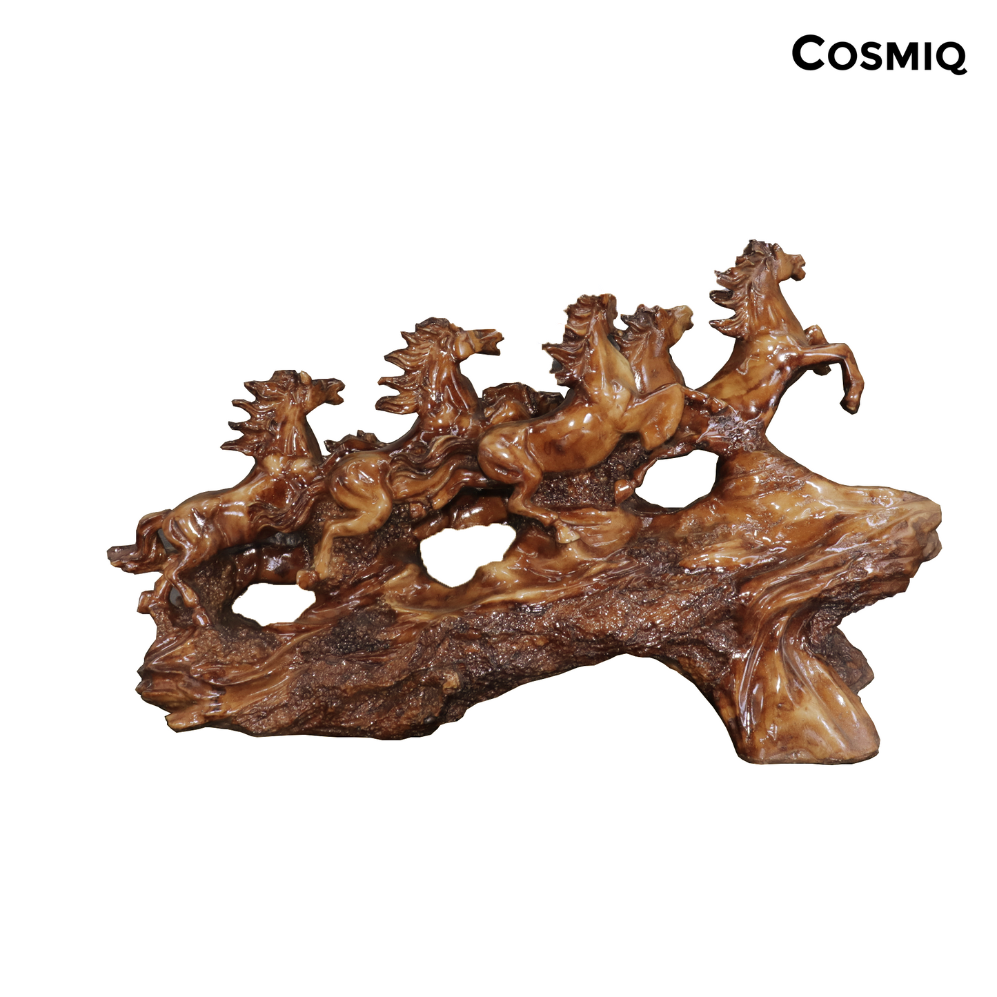 7 Running Horse Resin Statue for Decor and Vaastu - 11 Inch